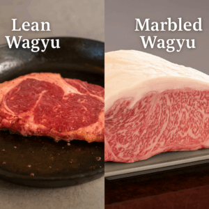 Lean Wagyu vs Marbled Wagyu comparison – side-by-side beef cuts
